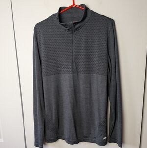 KARBON Men 1/4 Zip Crewneck Size L Dark Gray Color Sweatshirt